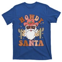 Christmas Cow Howdy Santa Western Vintage Cow Retro Gift T-Shirt