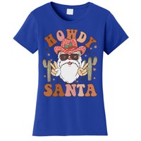 Christmas Cow Howdy Santa Western Vintage Cow Retro Gift Women's T-Shirt