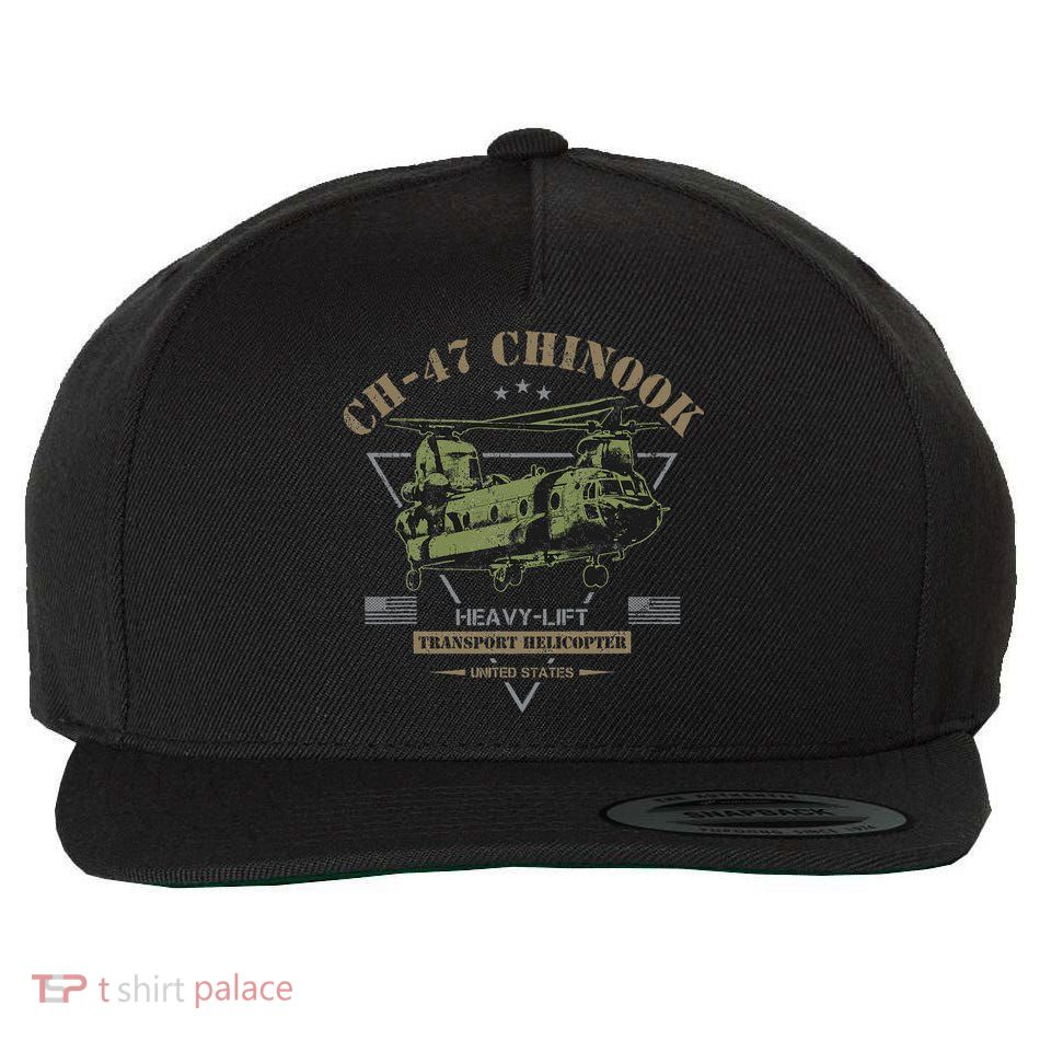 Ch47 Chinook Helicopter Wool Snapback Cap