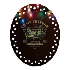 Ch47 Chinook Helicopter Ceramic Oval Ornament