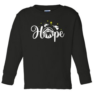 Christian Christmas Hope Jesus Nativity Scene Faith  Toddler Long Sleeve Shirt