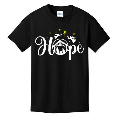 Christian Christmas Hope Jesus Nativity Scene Faith  Kids T-Shirt