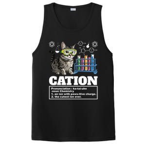 Cation Chemistry Humor Science Teacher Cat Pun Cat Lover Gift PosiCharge Competitor Tank