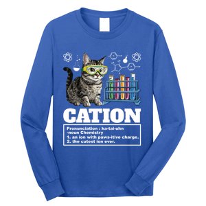 Cation Chemistry Humor Science Teacher Cat Pun Cat Lover Gift Long Sleeve Shirt