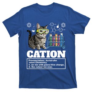 Cation Chemistry Humor Science Teacher Cat Pun Cat Lover Gift T-Shirt