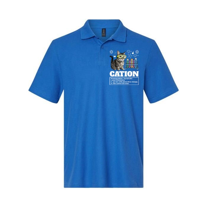 Cation Chemistry Humor Science Teacher Cat Pun Cat Lover Gift Softstyle Adult Sport Polo