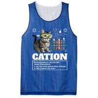 Cation Chemistry Humor Science Teacher Cat Pun Cat Lover Gift Mesh Reversible Basketball Jersey Tank