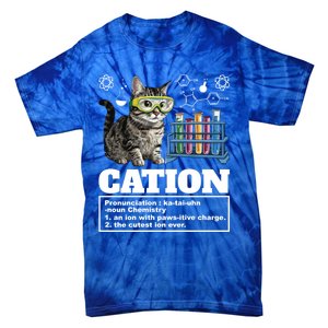 Cation Chemistry Humor Science Teacher Cat Pun Cat Lover Gift Tie-Dye T-Shirt