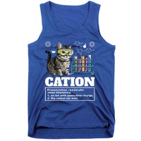 Cation Chemistry Humor Science Teacher Cat Pun Cat Lover Gift Tank Top