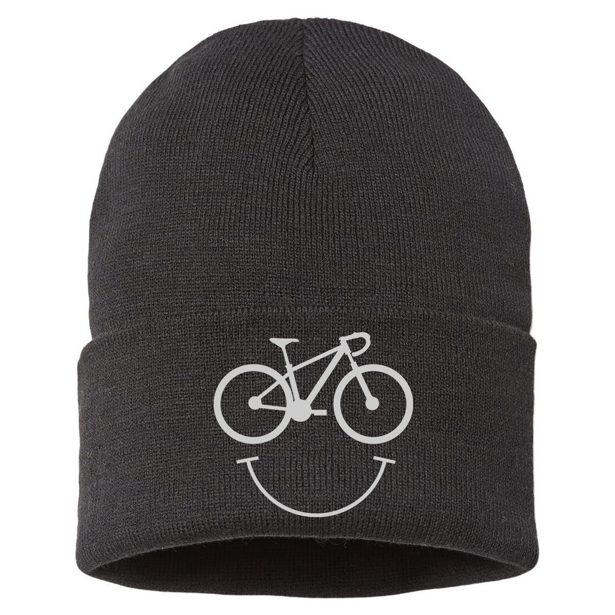 Cute Cycling Happy Face Gift Sustainable Knit Beanie