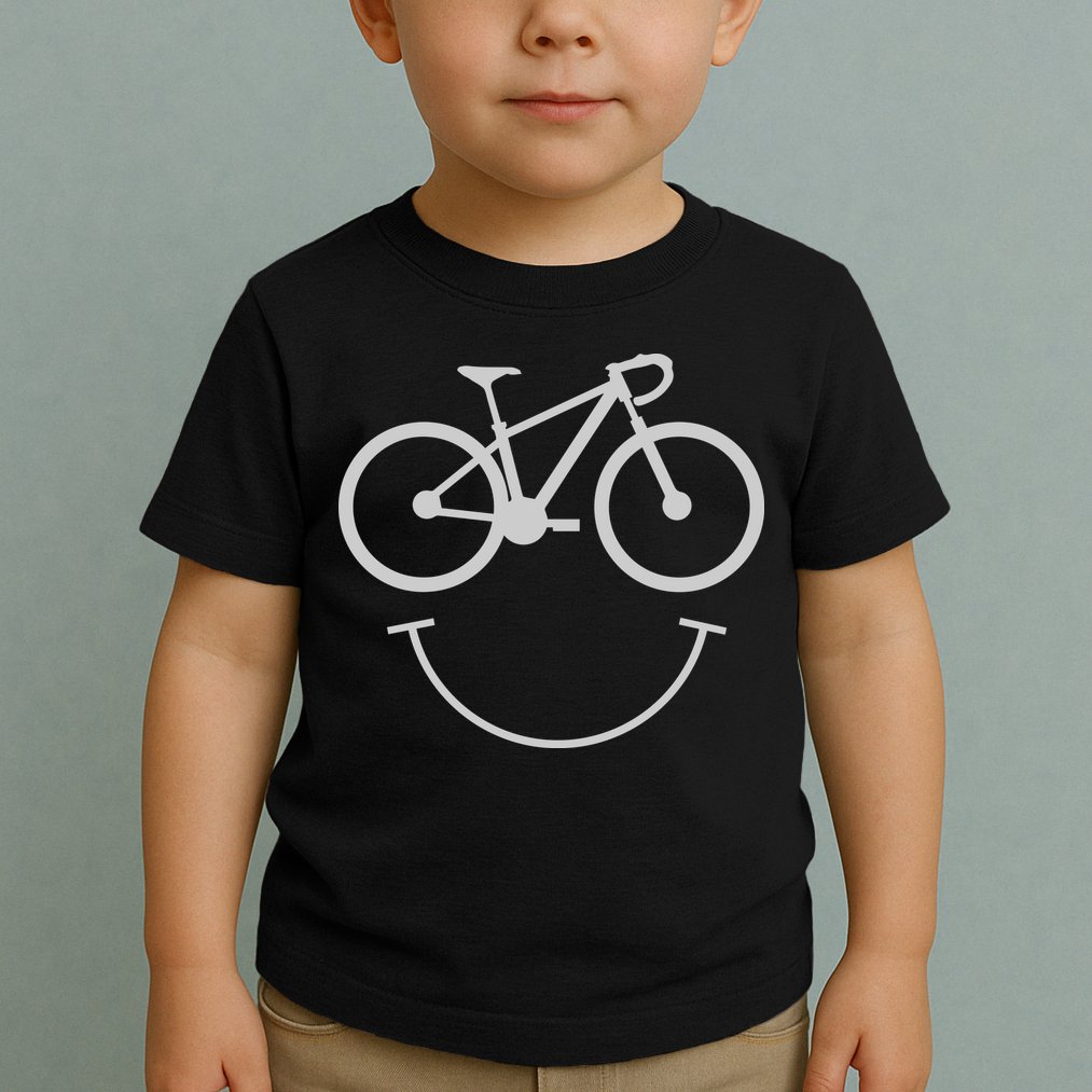 Cute Cycling Happy Face Gift Toddler T-Shirt