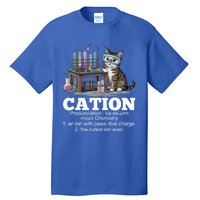 Cation Chemistry Humor Science Teacher Cat Pun Funny Gift Tall T-Shirt