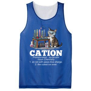 Cation Chemistry Humor Science Teacher Cat Pun Funny Gift Mesh Reversible Basketball Jersey Tank