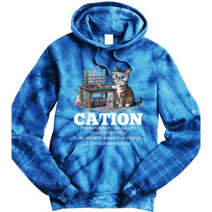 Cation Chemistry Humor Science Teacher Cat Pun Funny Gift Tie Dye Hoodie