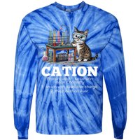 Cation Chemistry Humor Science Teacher Cat Pun Funny Gift Tie-Dye Long Sleeve Shirt