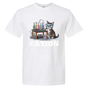 Cation Chemistry Humor Science Teacher Cat Pun Funny Gift Garment-Dyed Heavyweight T-Shirt