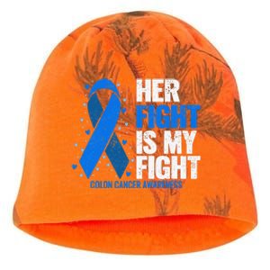 Colon Cancer Her Fight is my Fight Colon Cancer Awareness Kati - Camo Knit Beanie