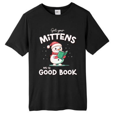 Cute Christmas Holiday Snow Mittens On A Good Book Gift Tall Fusion ChromaSoft Performance T-Shirt