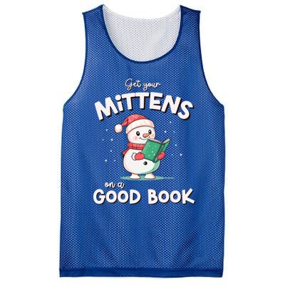 Cute Christmas Holiday Snow Mittens On A Good Book Gift Mesh Reversible Basketball Jersey Tank