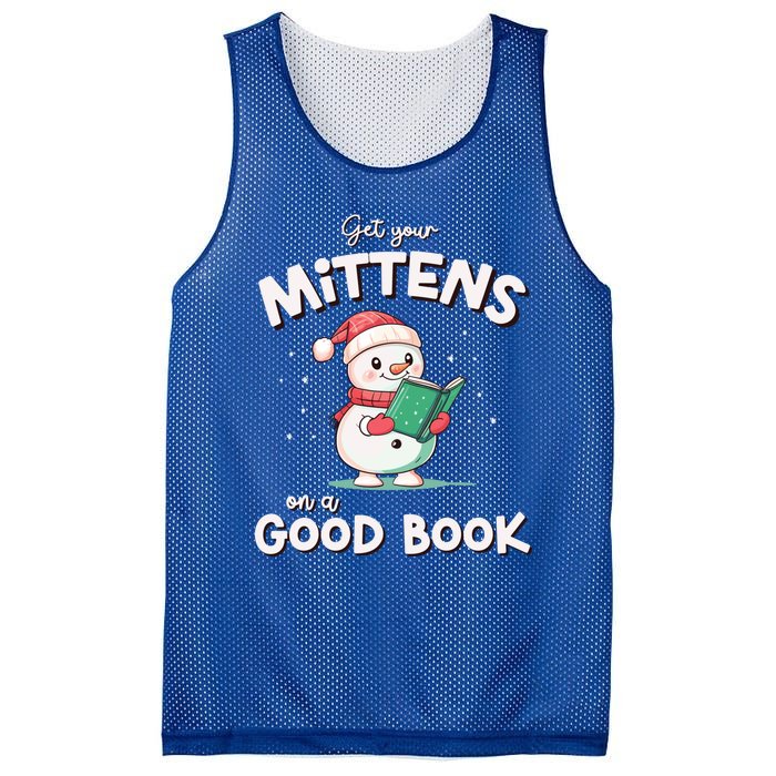 Cute Christmas Holiday Snow Mittens On A Good Book Gift Mesh Reversible Basketball Jersey Tank