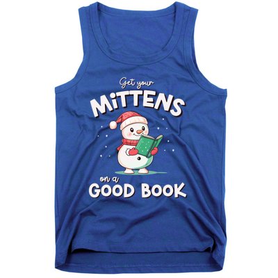 Cute Christmas Holiday Snow Mittens On A Good Book Gift Tank Top