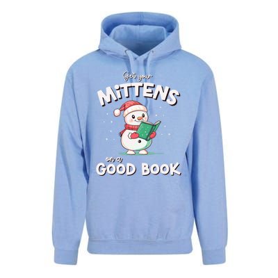 Cute Christmas Holiday Snow Mittens On A Good Book Gift Unisex Surf Hoodie