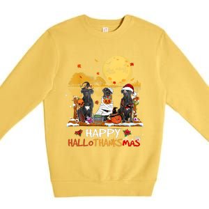 Cane Corso Happy Hallothanksmas Halloween Thanksgiving Xmas Funny Gift Premium Crewneck Sweatshirt