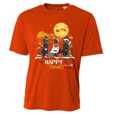 Cane Corso Happy Hallothanksmas Halloween Thanksgiving Xmas Funny Gift Cooling Performance Crew T-Shirt