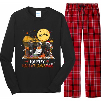 Cane Corso Happy Hallothanksmas Halloween Thanksgiving Xmas Funny Gift Long Sleeve Pajama Set