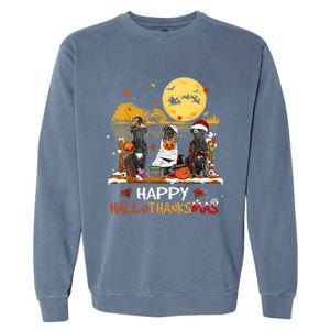 Cane Corso Happy Hallothanksmas Halloween Thanksgiving Xmas Funny Gift Garment-Dyed Sweatshirt