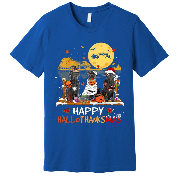 Cane Corso Happy Hallothanksmas Halloween Thanksgiving Xmas Funny Gift Premium T-Shirt