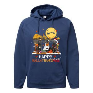 Cane Corso Happy Hallothanksmas Halloween Thanksgiving Xmas Funny Gift Performance Fleece Hoodie