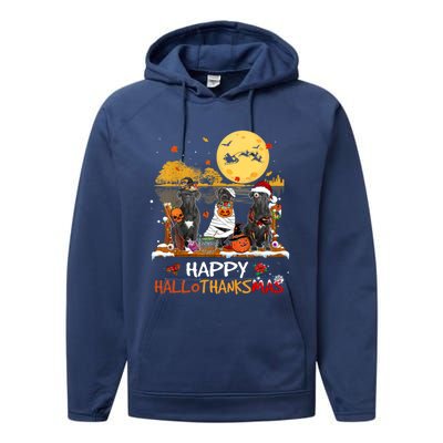 Cane Corso Happy Hallothanksmas Halloween Thanksgiving Xmas Funny Gift Performance Fleece Hoodie