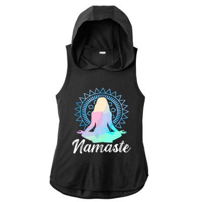 Chakras Ladies PosiCharge Tri-Blend Wicking Draft Hoodie Tank