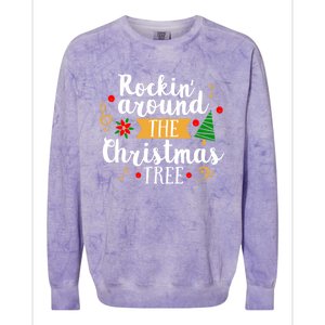 Christmas Carol Holiday Rockin Around The Christmas Tree Gift Colorblast Crewneck Sweatshirt