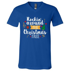 Christmas Carol Holiday Rockin Around The Christmas Tree Gift V-Neck T-Shirt