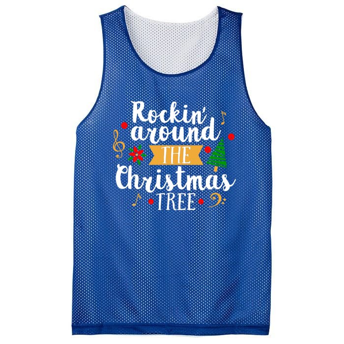 Christmas Carol Holiday Rockin Around The Christmas Tree Gift Mesh Reversible Basketball Jersey Tank