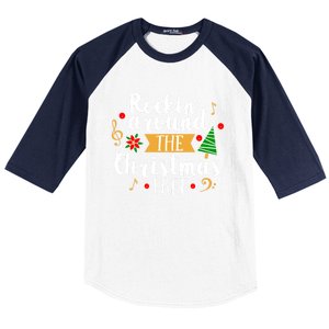 Christmas Carol Holiday Rockin Around The Christmas Tree Gift Baseball Sleeve Shirt