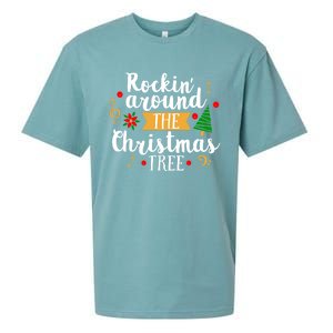 Christmas Carol Holiday Rockin Around The Christmas Tree Gift Sueded Cloud Jersey T-Shirt