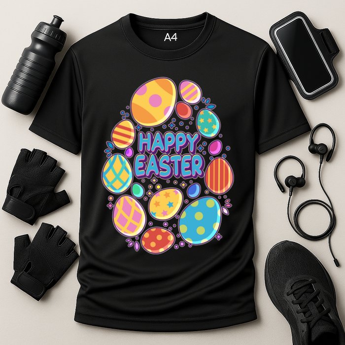 Cute Colorful Happy Easter Eggs Performance Shirt