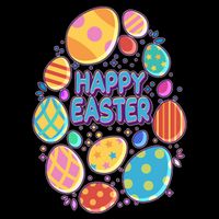Cute Colorful Happy Easter Eggs Flatbill Hat