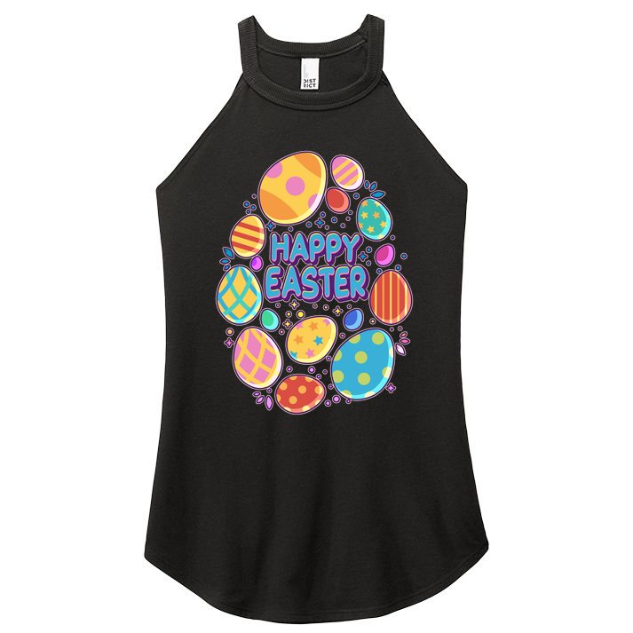 Cute Colorful Happy Easter Eggs Women's Perfect Tri Rocker Tank