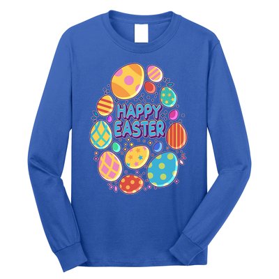 Cute Colorful Happy Easter Eggs Long Sleeve Shirt