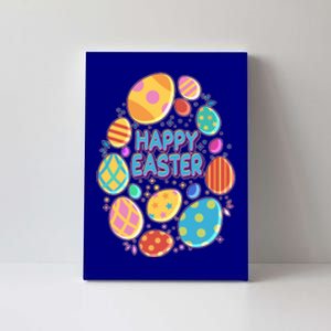 Cute Colorful Happy Easter Eggs Canvas