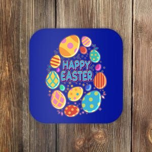 Cute Colorful Happy Easter Eggs Coaster