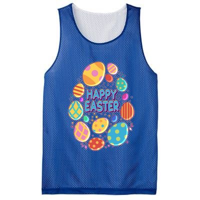 Cute Colorful Happy Easter Eggs Mesh Reversible Basketball Jersey Tank