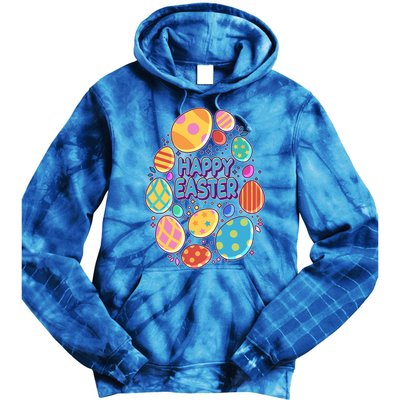 Cute Colorful Happy Easter Eggs Tie Dye Hoodie