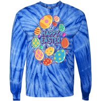 Cute Colorful Happy Easter Eggs Tie-Dye Long Sleeve Shirt