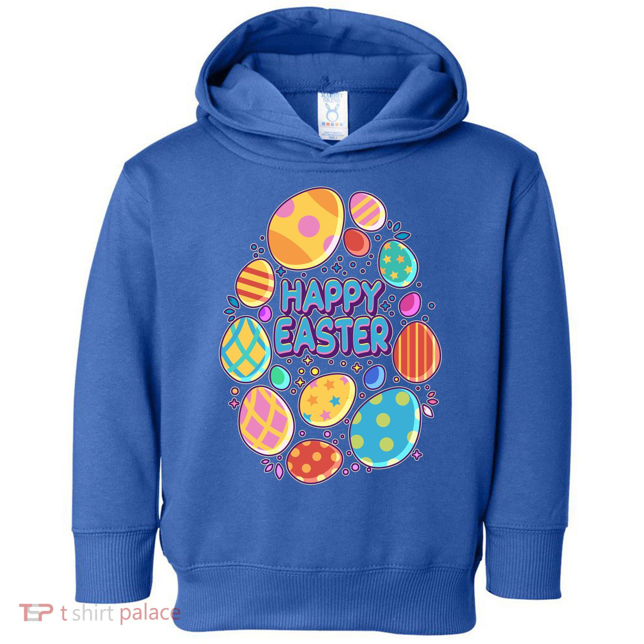 Cute Colorful Happy Easter Eggs Toddler Hoodie