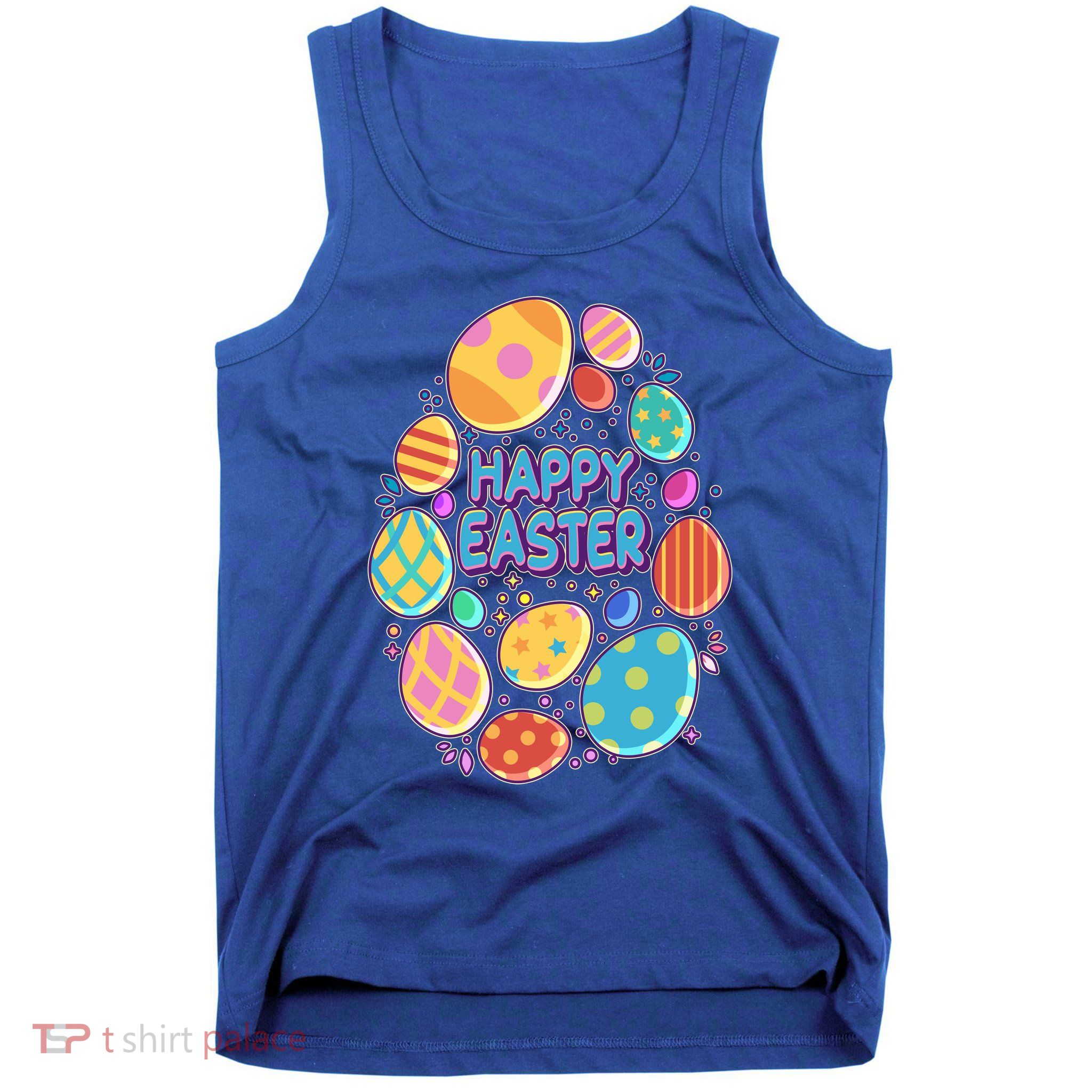 Cute Colorful Happy Easter Eggs Tank Top